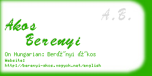 akos berenyi business card